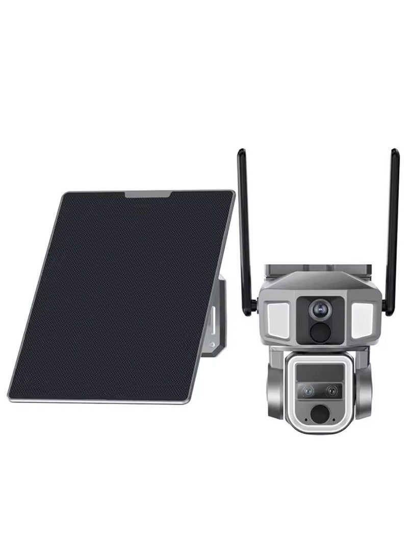 Crony - CRONY Y7A 4G-WiFi-4K-8MP(10X) Solar Triple-lens Linkage Camera CCTV 9W Solar Panel - Image 1