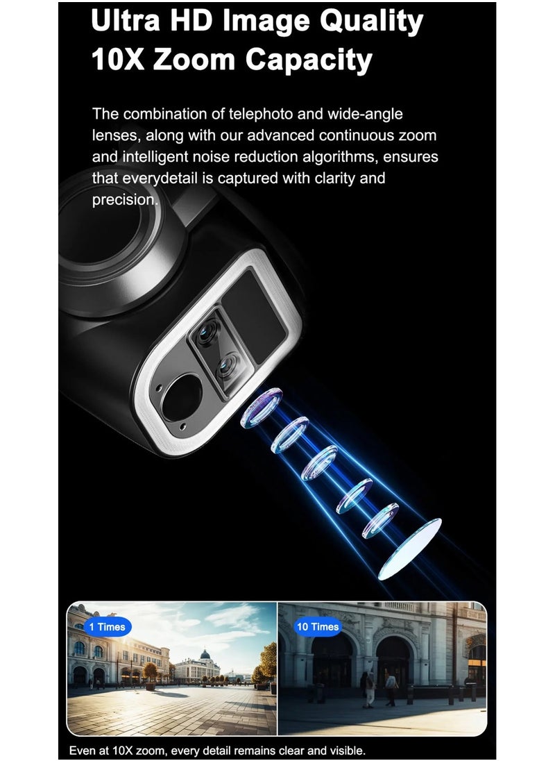 Crony - CRONY Y7A 4G-WiFi-4K-8MP(10X) Solar Triple-lens Linkage Camera CCTV 9W Solar Panel - Image 1