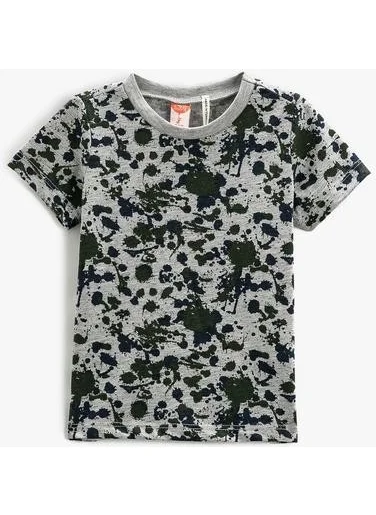 كوتون Short Sleeve T-Shirt Crew Neck Printed