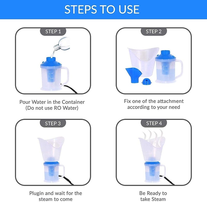 Ngel NGEL 3 In 1 Steam Vaporizer Nose Steamer Cough Steamer Nozzle Inhaler Nose Vaporizer Machine for Cold and CoughMulticolor - Image 4