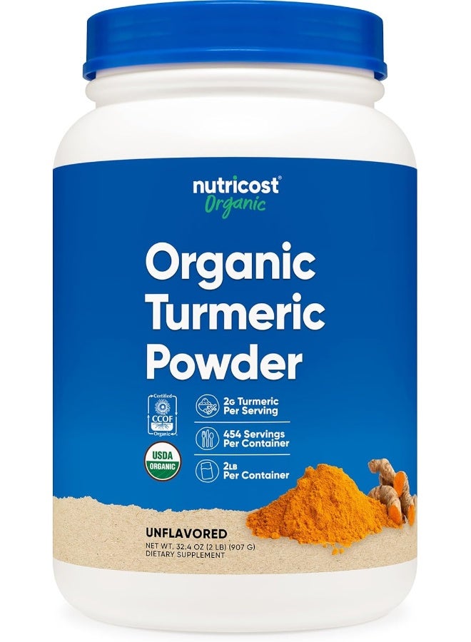 Nutricost Organic Turmeric Powder 2 Lbs - Certified Usda Organic, Food Grade, Gluten Free, Non-Gmo - Image 1
