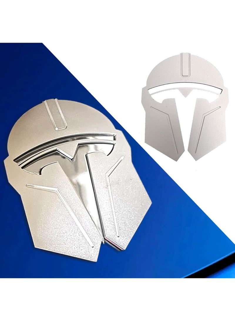 SOLARAE ملصق شعار معدني ثلاثي الأبعاد لسيارة تسلا موديل 3 وموديل Y، شعار صندوق أمامي، ملصق شعار T لسيارة تسلا، مع سلسلة تسلا موديل 3/S/X/Y (فضي) - Image 1