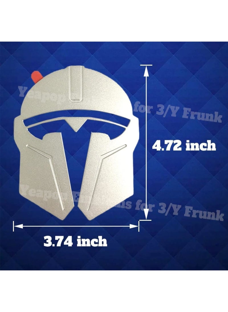 SOLARAE ملصق شعار معدني ثلاثي الأبعاد لسيارة تسلا موديل 3 وموديل Y، شعار صندوق أمامي، ملصق شعار T لسيارة تسلا، مع سلسلة تسلا موديل 3/S/X/Y (فضي) - Image 2
