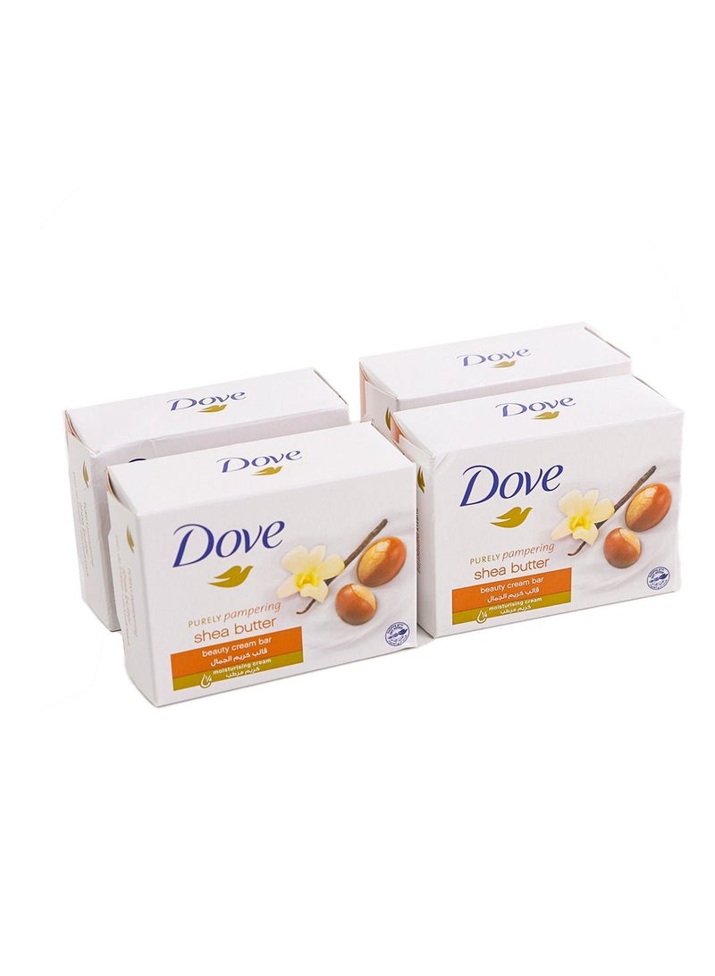 Dove عبوة من 4 قطع صابون كريم الجمال النقي مع زبدة الشيا