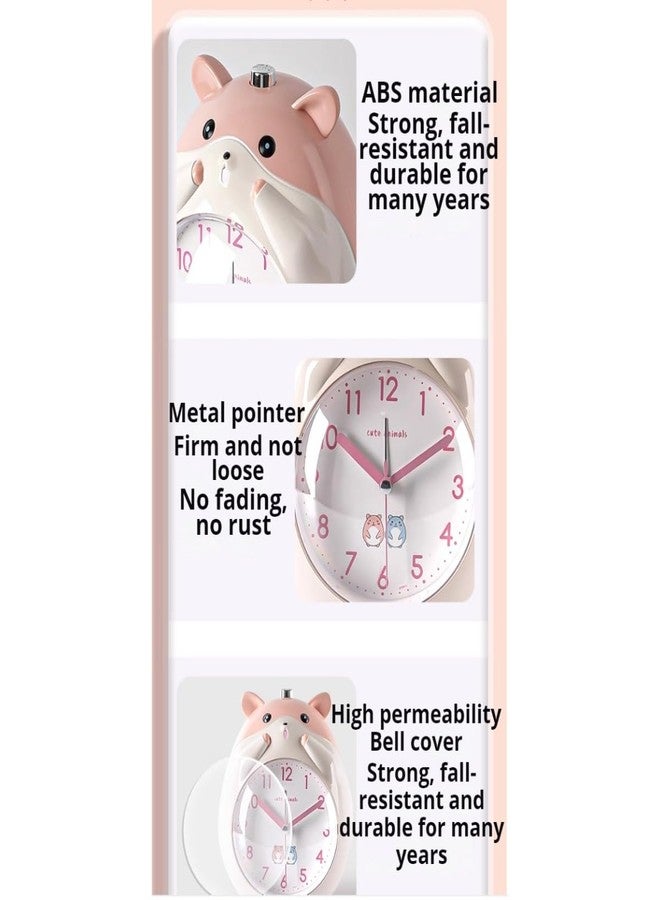 POMN Kids Alarm Clock Hamster Alarm Clock for Kids Bedroom, Cute Cartoon Bedside Clock Children's Sleep Trainier, Wake Up for Boys Girls Birthday Gifts (Yellow) - Image 5