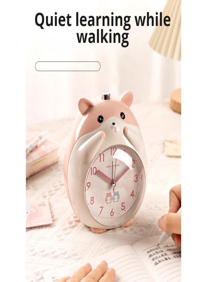 POMN Kids Alarm Clock Hamster Alarm Clock for Kids Bedroom, Cute Cartoon Bedside Clock Children's Sleep Trainier, Wake Up for Boys Girls Birthday Gifts (Yellow) - Image 3