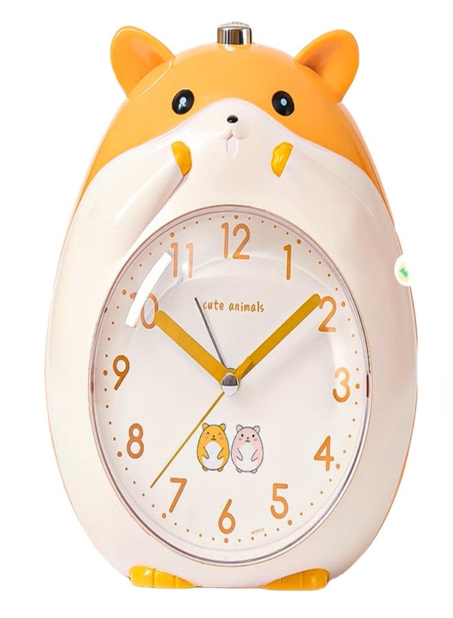POMN Kids Alarm Clock Hamster Alarm Clock for Kids Bedroom, Cute Cartoon Bedside Clock Children's Sleep Trainier, Wake Up for Boys Girls Birthday Gifts (Yellow) - Image 1