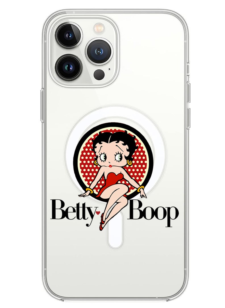 Theodor Magnetic Case for iPhone 13 Pro Max 6.7-inch Compatible with MagSafe Wireless Charging, Shockproof Phone Bumper Cover Betty Boop - Image 1