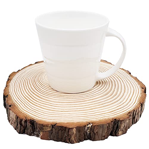 William Craft Natural Round Discs Rustic Wood Slices 5 Pcs 7-8 inch Unfinished Wood kit Circles Crafts Tree Slices with Bark Log Discs for DIY Arts and Wedding Christmas Ornaments - Image 4