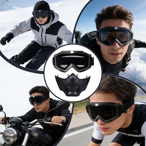 BROYEUR Paintball Mask Anti Fog,Tactical Full Face Mask Ski Mask Goggles Detachable Adjustable,Motorcycle Riding Face Protection (foxGray) - Image 5