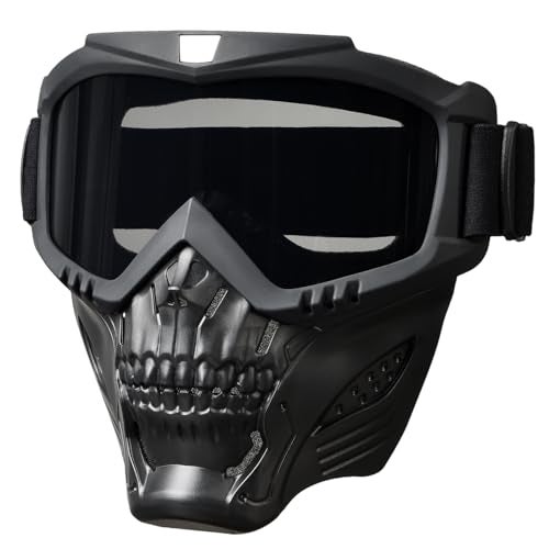 BROYEUR Paintball Mask Anti Fog,Tactical Full Face Mask Ski Mask Goggles Detachable Adjustable,Motorcycle Riding Face Protection (foxGray) - Image 1