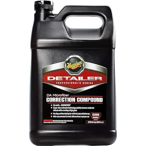 Meguiar's مركب تصحيح ميكويار DA ميكروفايبر D30001 - مزيل خدوش السيارات المحترف، للاستخدام مع آلة تلميع DA وقرص قطع ميكروفايبر، يزيل الدوامات، بقع الماء، الأكسدة، وأكثر، 1 جالون، 128 أونصة - Image 1