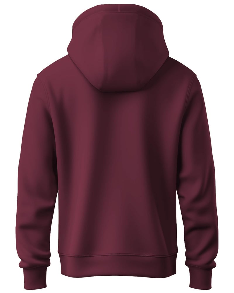 ADRO Men's Cotton Neck Hooded Sweatshirt (H20-M-NKY-MR_Maroon_L) - Image 2