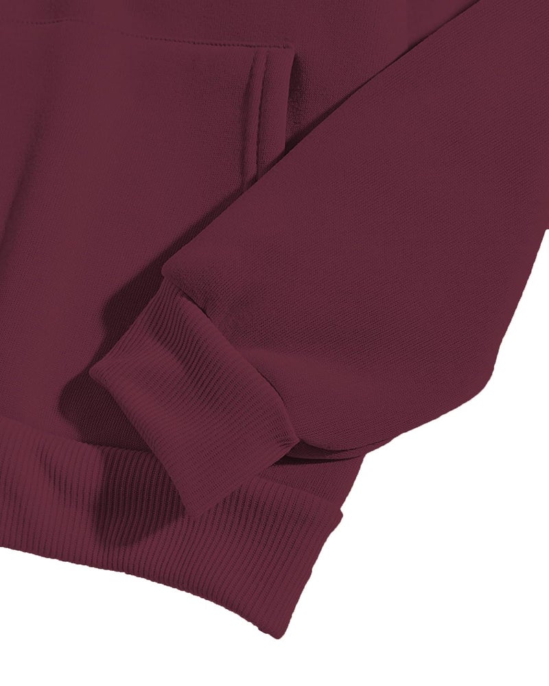 ADRO Men's Cotton Neck Hooded Sweatshirt (H20-M-NKY-MR_Maroon_L) - Image 5