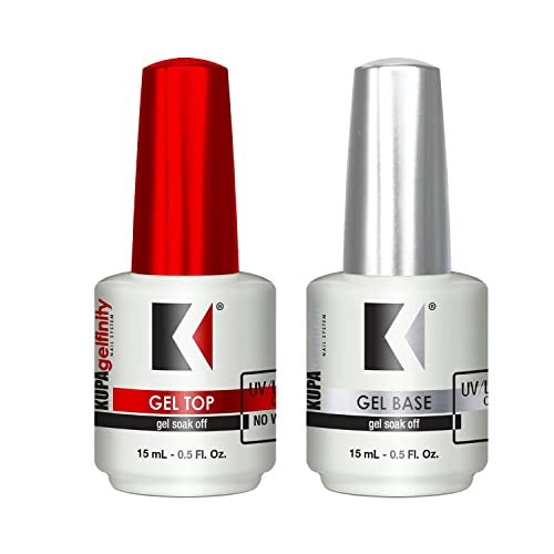 KUPA Gelfinity Soak Off Gel Base Coat Glossy Top Coat NoWipe 05 Fl Oz Pack of 2 - Image 2