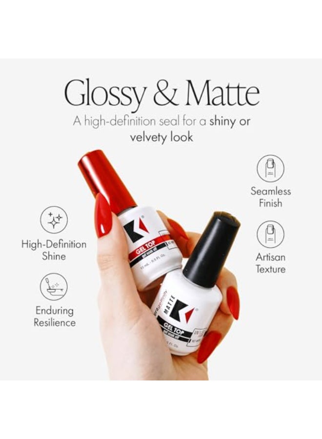 KUPA Gelfinity Soak Off Gel Base Coat Glossy Top Coat NoWipe 05 Fl Oz Pack of 2 - Image 4