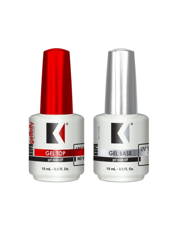 KUPA Gelfinity Soak Off Gel Base Coat Glossy Top Coat NoWipe 05 Fl Oz Pack of 2 - Image 3