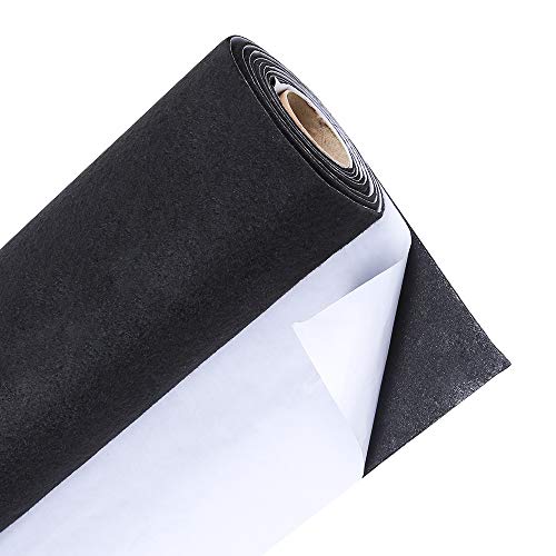 Caydo Large Black Self Adhesive Felt Roll Shelf Liner for DIY Projects Costume, Jewelry Drawer Craft Fabric Peel Stick 15.7" x 78.7" - Image 1