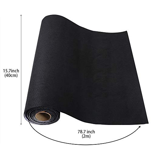 Caydo Large Black Self Adhesive Felt Roll Shelf Liner for DIY Projects Costume, Jewelry Drawer Craft Fabric Peel Stick 15.7" x 78.7" - Image 4