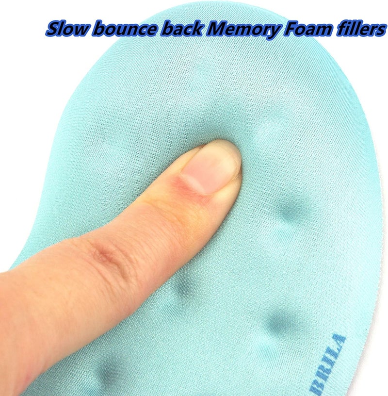 BRILA Ergonomic Memory Foam Mouse Wrist Rest Support Pad Cushion for Computer, Laptop, Office Work, PC Gaming - Massage Holes Design - Wrist Pain Relief (Aquamarine Mouse Wrist Rest) - Image 5