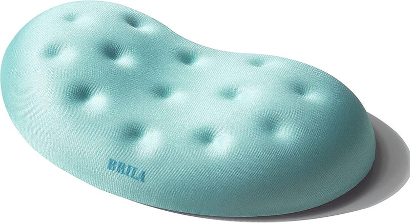 BRILA Ergonomic Memory Foam Mouse Wrist Rest Support Pad Cushion for Computer, Laptop, Office Work, PC Gaming - Massage Holes Design - Wrist Pain Relief (Aquamarine Mouse Wrist Rest) - Image 1