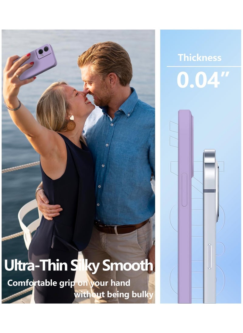 ICARLUS - Phone Case for Motorola Edge 50 Fusion Case Silicone with Soft Microfiber Lining Slim Cover Purple - Image 1