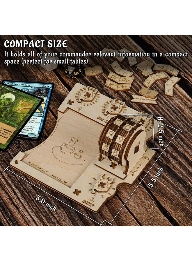 CZYY Commander Edh Command Zone Tray With Life Counter Wooden Compatible With Magic The Gathering Mtg - Image 5
