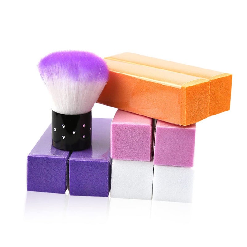 مجموعة أدوات أظافر احترافية 3 مجموعات فرشاة إسفنج تنظيف أرجوانية عالية المرونة 6.3 × 2.7 سم - Image 4