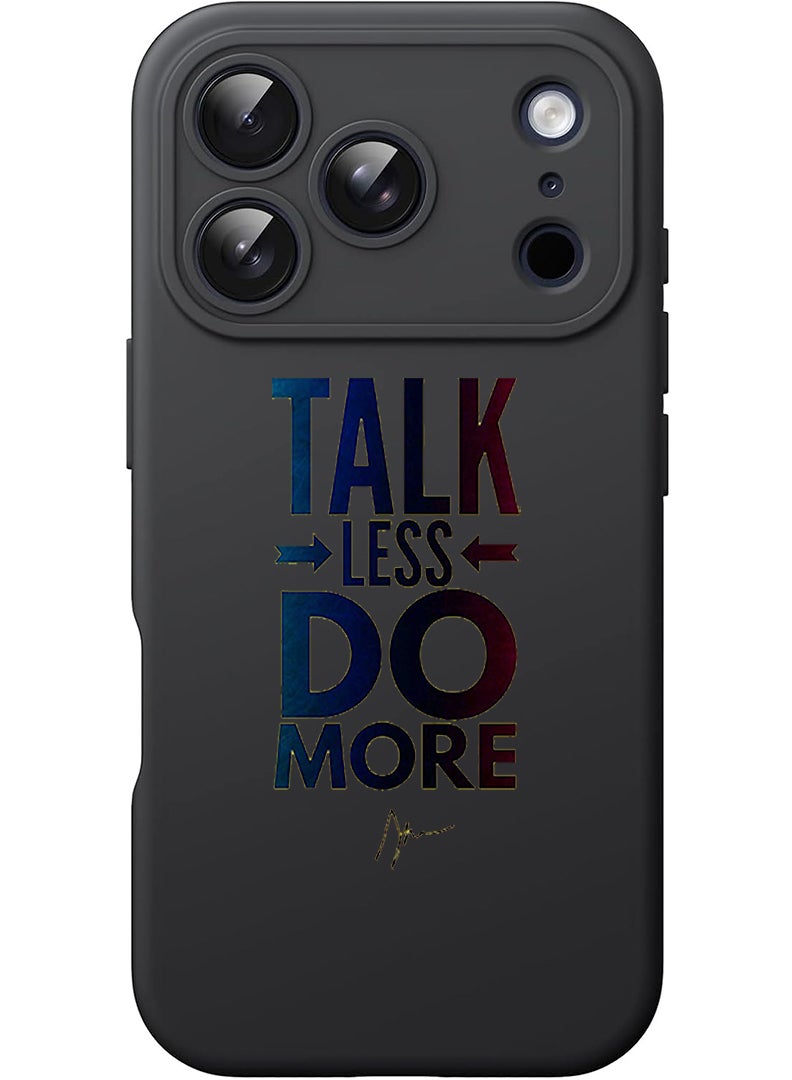 Theodor Protective Slim Fit Case Liquid Silicone Cover with Full Body Protection Anti-Scratch Shockproof Case For Apple iPhone 17 Pro Max (Black) talk less do more - Image 1