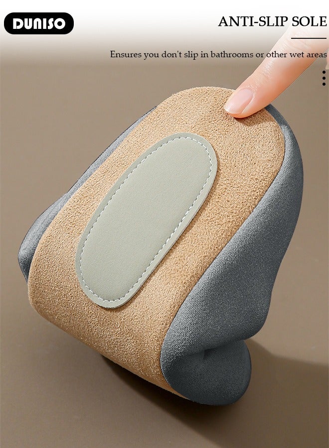 DUNISO Non-slip Slippers for Men and Women, Comfort Knitted Cotton Slippers, High Resilience Home Slippers, Soft Lightweight Slippers, Washable Flat Slippers, Household Slippers for Indoor & Outdoor - Image 3