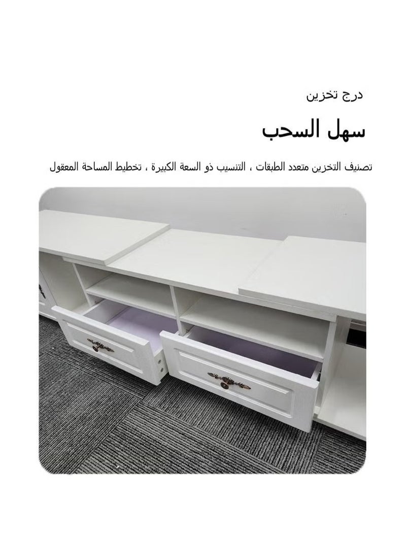 Stubborn TV Table Expandable and Versatile TV Stand for Living Room White 220 * 30* 40 cm  - Image 4