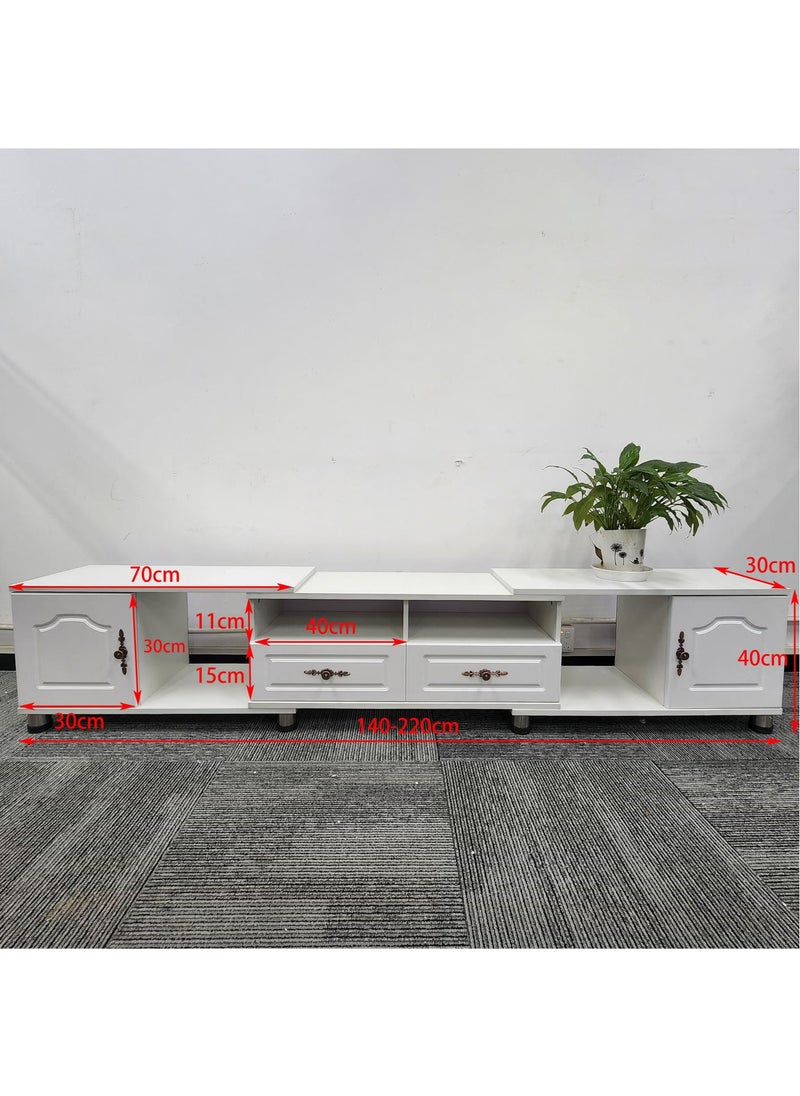Stubborn TV Table Expandable and Versatile TV Stand for Living Room White 220 * 30* 40 cm  - Image 5