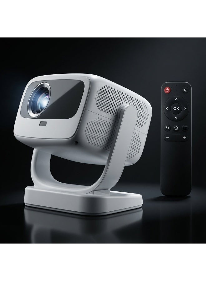 Smartberry HT3 Pro Smart Projector Electric Focus Auto Keystone Correction Dual Band WiFi 8K HDR Support HD Portable Home Theater Projector USB Multimedia Connectivity Remote Control White - Image 2