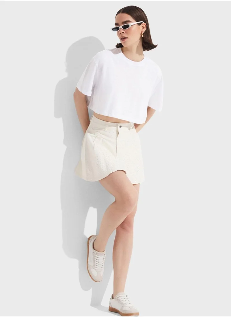 JUNE Embellished High Waist Skirt