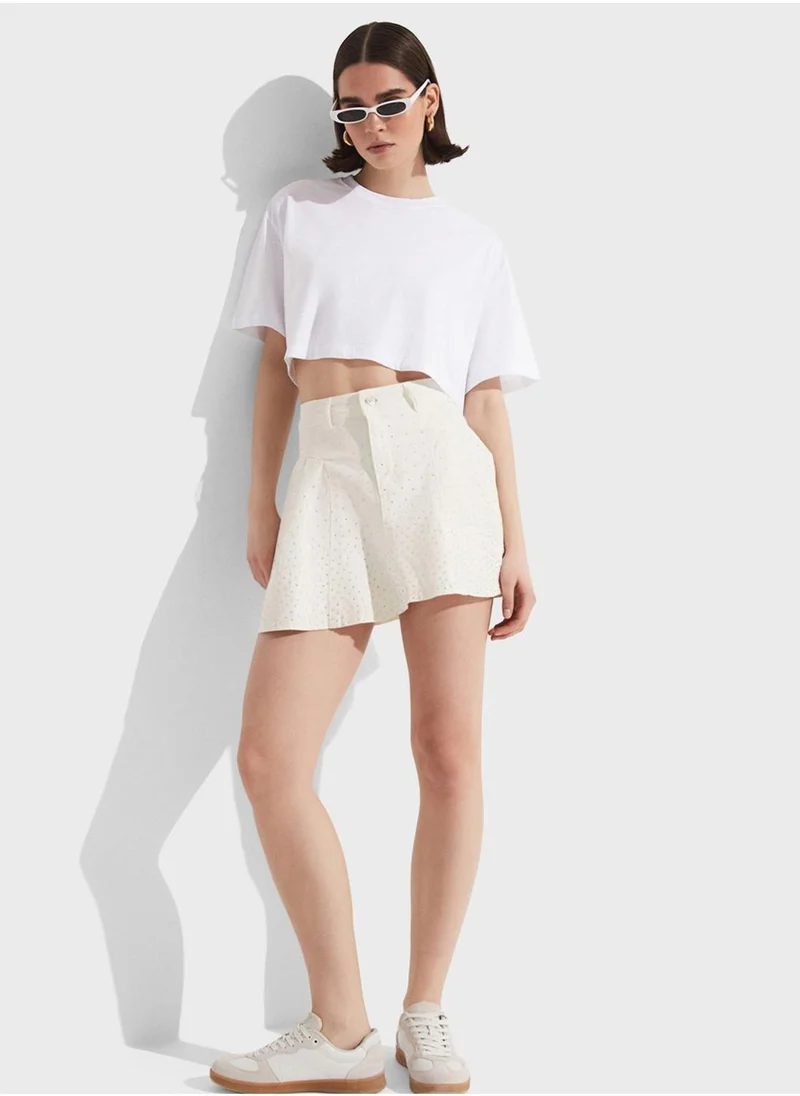 JUNE Embellished High Waist Skirt