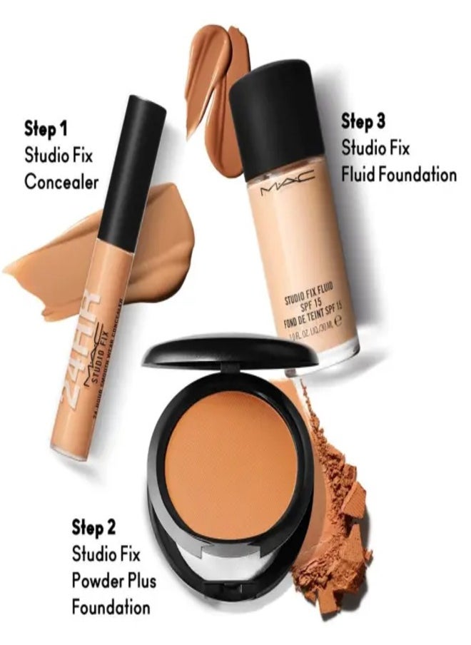 MAC Cosmetics - MAC Studio Fix Fluid SPF 15 Foundation NC15 – 24HR Long-Wear, Matte Finish, Oil Control, Medium-to-Full Coverage - Image 1