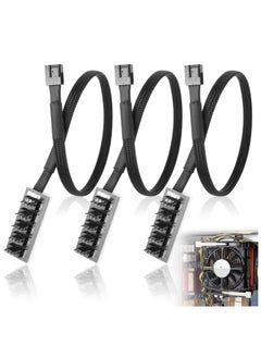 SANMUGEED PWM Fan Hub Cable 3-Pack 4Pin Computer CPU Case Fan Splitter 5 Port 1 to 5 Fans for 3Pin Computer PC Case Fan 4Pin PWM Fan ITX Mining Rig Frame Case  - Image 1