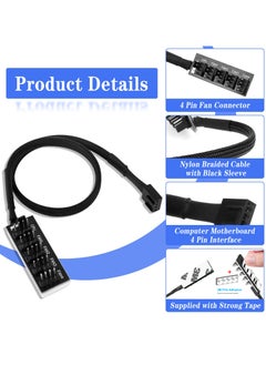 SANMUGEED PWM Fan Hub Cable 3-Pack 4Pin Computer CPU Case Fan Splitter 5 Port 1 to 5 Fans for 3Pin Computer PC Case Fan 4Pin PWM Fan ITX Mining Rig Frame Case  - Image 3