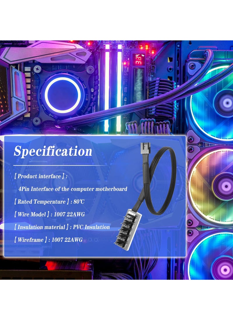 SANMUGEED - PWM Fan Hub Cable 3-Pack 4Pin Computer CPU Case Fan Splitter 5 Port 1 to 5 Fans for 3Pin Computer PC Case Fan 4Pin PWM Fan ITX Mining Rig Frame Case - Image 1