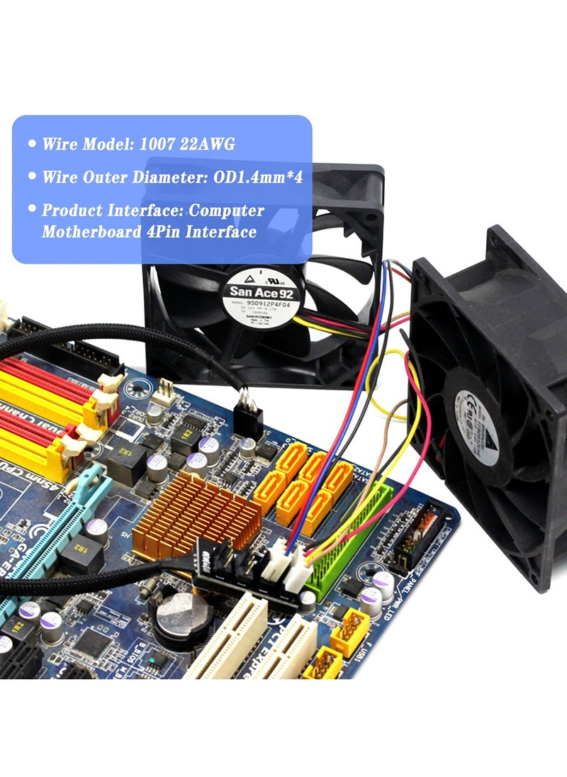 SANMUGEED - PWM Fan Hub Cable 3-Pack 4Pin Computer CPU Case Fan Splitter 5 Port 1 to 5 Fans for 3Pin Computer PC Case Fan 4Pin PWM Fan ITX Mining Rig Frame Case - Image 1