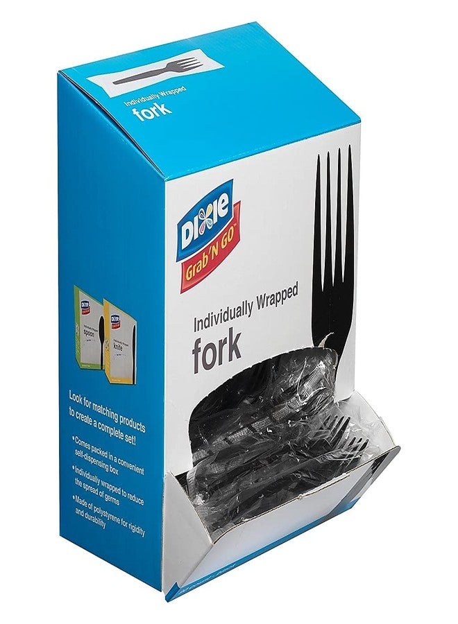 Dixie أدوات تناول الطعام المغلفة من ديكسي FM5W540PK، شوك، سوداء، 90/علبة - Image 2