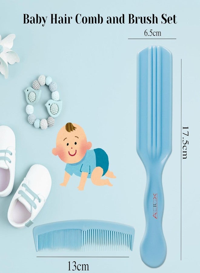 AEREX Baby Grooming Kit 5 in 1 – Newborn & Infant Care Set with Comb, Soft Brush, Baby Nail Clipper, Scissors & Storage Case – Baby Essentials for Daily Grooming (Blue) - Image 2