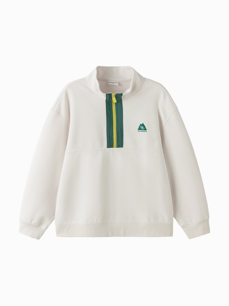 Balabala Boys' Half-Zip Sweatshirt With Contrast Placket - Image 1