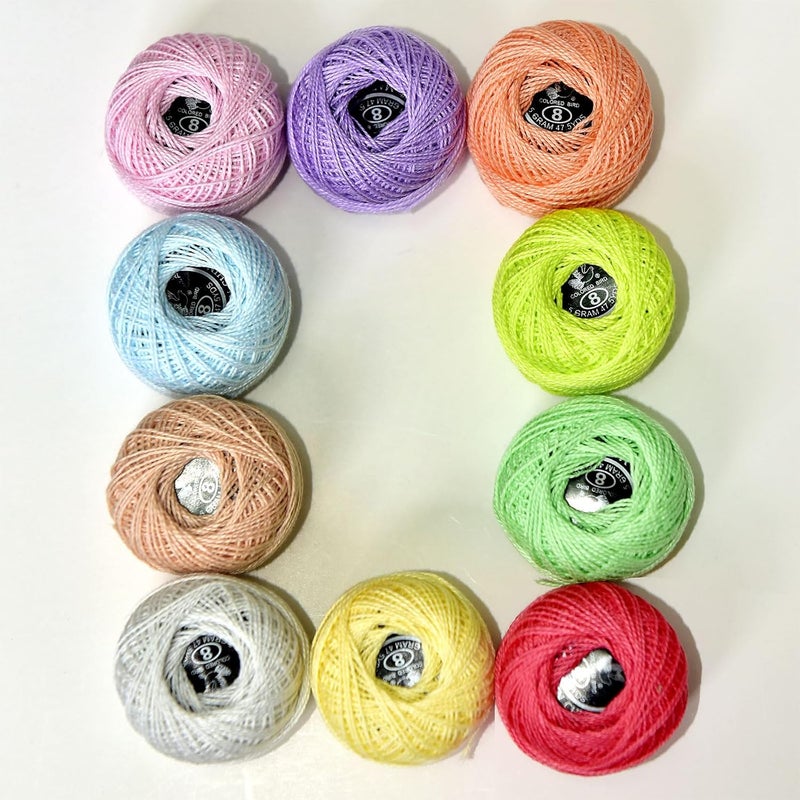 colored bird Crochet Thread 10 Balls Cardinal Size 8 for Crochet Hardanger Cross Stitch Needlepoint Hand Embroidery (Warm Color Series) - Image 5