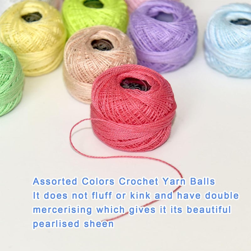 colored bird Crochet Thread 10 Balls Cardinal Size 8 for Crochet Hardanger Cross Stitch Needlepoint Hand Embroidery (Warm Color Series) - Image 4