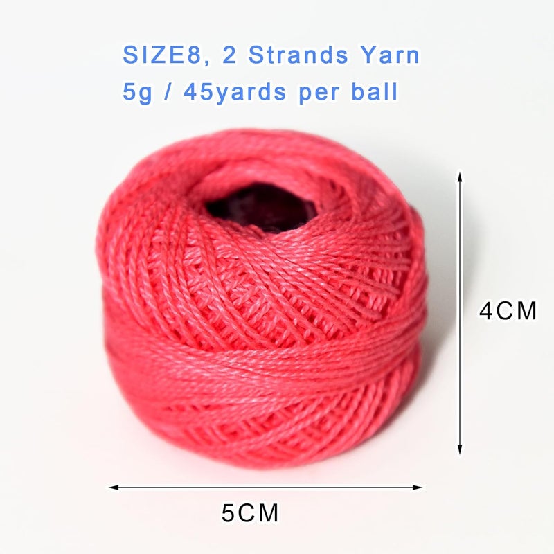 colored bird Crochet Thread 10 Balls Cardinal Size 8 for Crochet Hardanger Cross Stitch Needlepoint Hand Embroidery (Warm Color Series) - Image 3