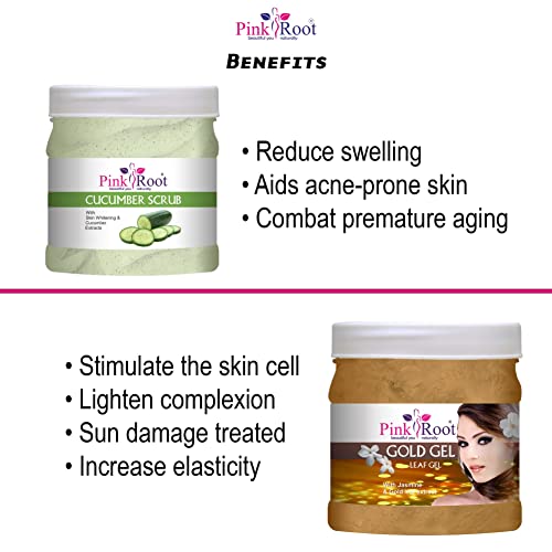 Pink Root Cucumber Scrub 500gm with Gold Gel 500gm - Image 5