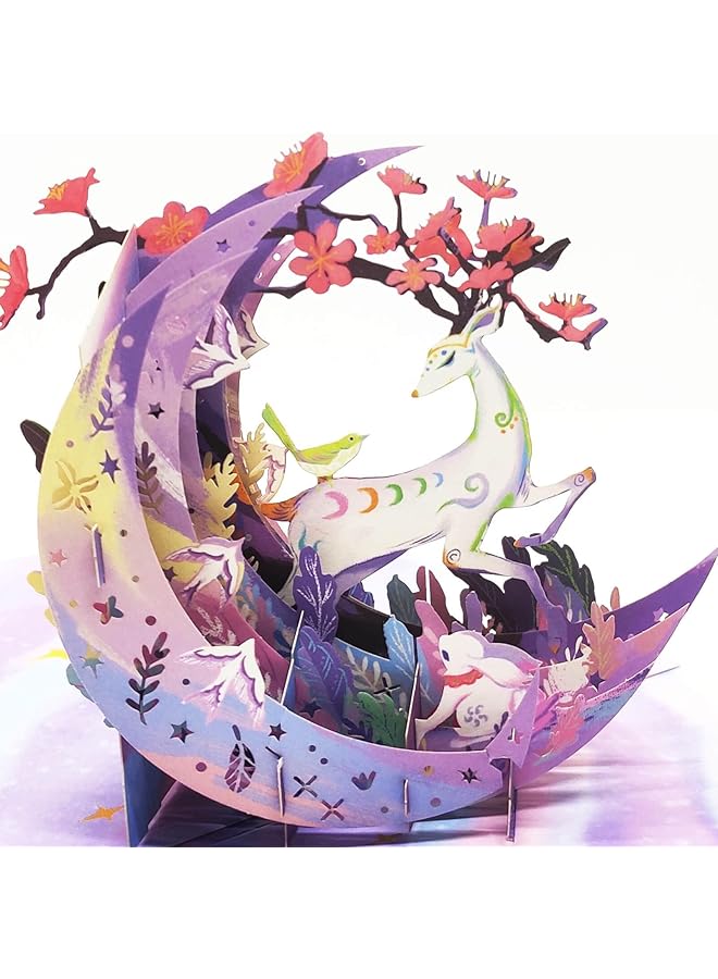erorex Pop Up Birthday Cards For Women Men Kids 3D Pop Up Cards Thank You Cards Greeting Cards Anniversary Card Birthday Day Gifts For Mom With Plastic Bag And Pop Up Card Holder Purple  - Image 1