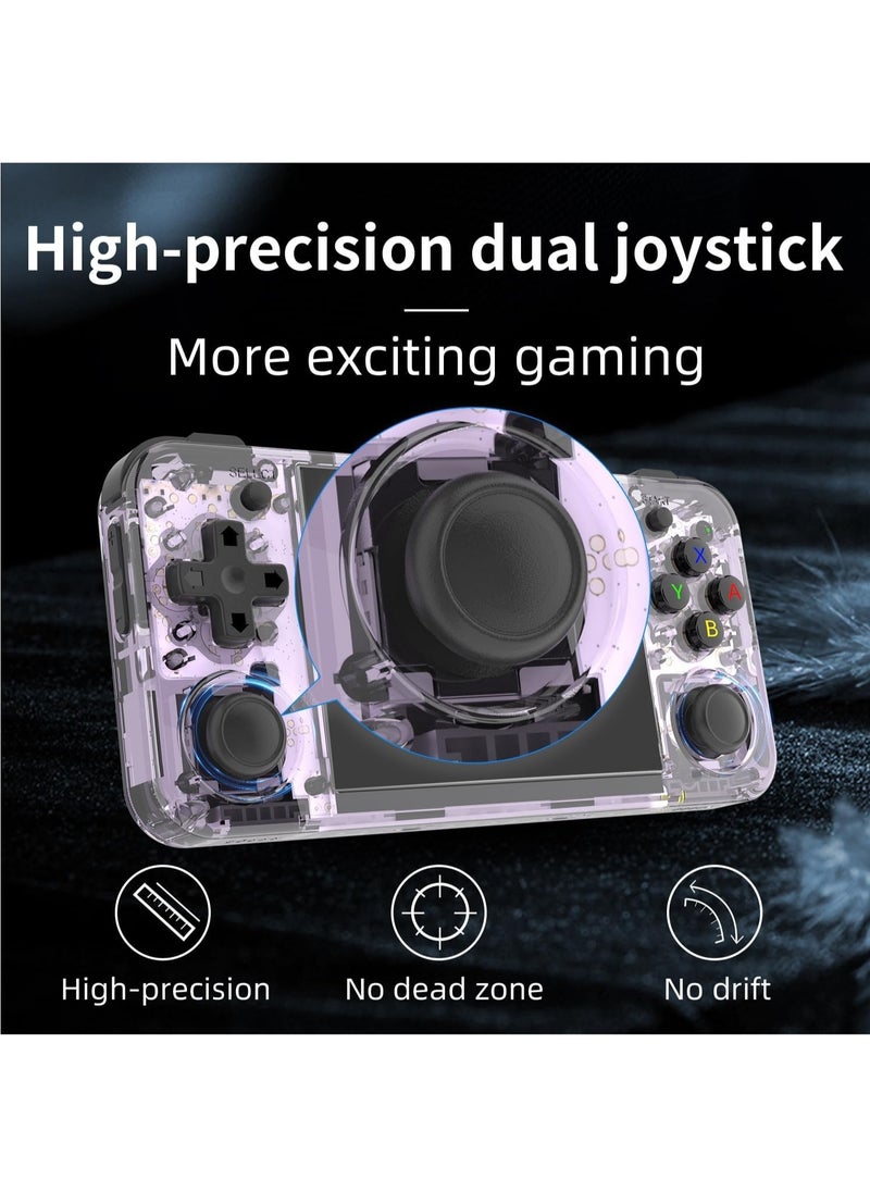ANBERNIC  - RG35XX H Retro Handheld Game Console , 3.5 Inch IPS Screen Linux System Built-in 64G TF Card 5528 Games Support HDMI TV Output 5G WiFi Bluetooth 4.2 (Transparent Purple) - Image 1