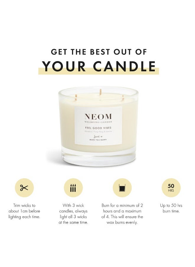 NEOM NEOM Feel Good Vibes 3 Wick Candle 420g  - Image 4